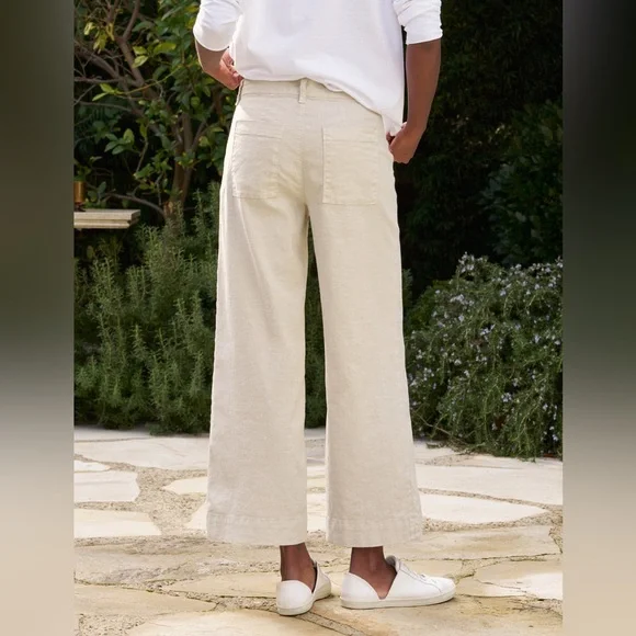 Frank & Eileen-Wexford wide leg, high-rise light tan cement pant - Picture 3 of 11